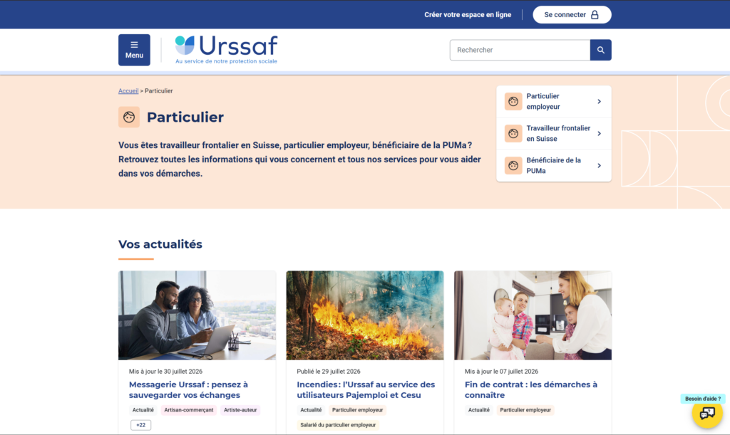 Site particulier URSSAF